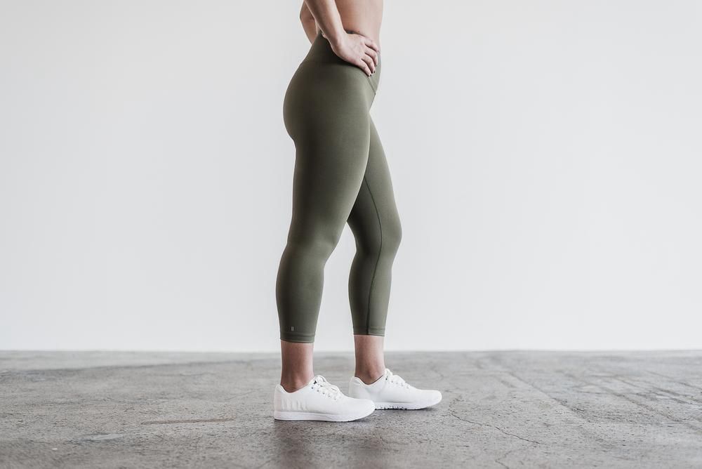 NOBULL Women's High-Rise Crop Tights - Army Green - Ireland (2850BKJYD)